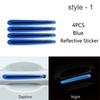 4Pcs/Set Reflective Car Stickers Universal Safety Warning Strip Door Handle Bowl Cover Sticker Reflector Car Exterior Accessorie