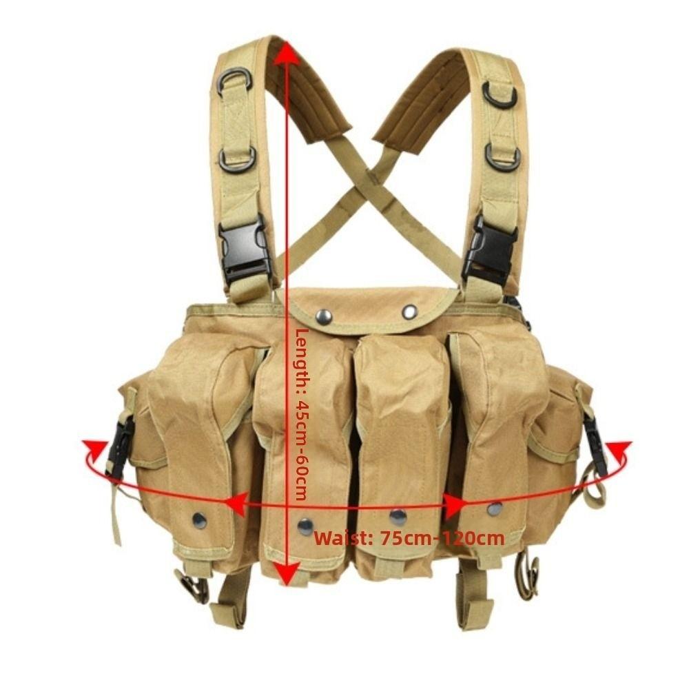 Large Capacity Climbing Chest Pocket 6-pockets Travel Storage Vest Bag Outdoor Sports