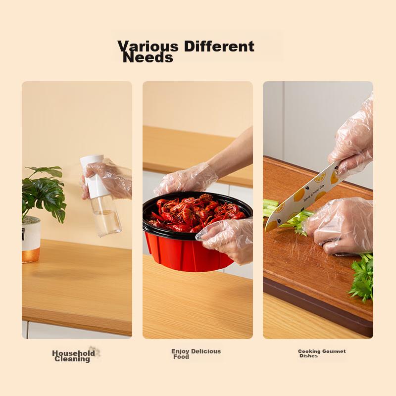 Original Disposable Gloves, Food-Grade Thickened PE Gloves, for Lobster, Barbecue, Camping, Home Use And Catering [200 Pieces]