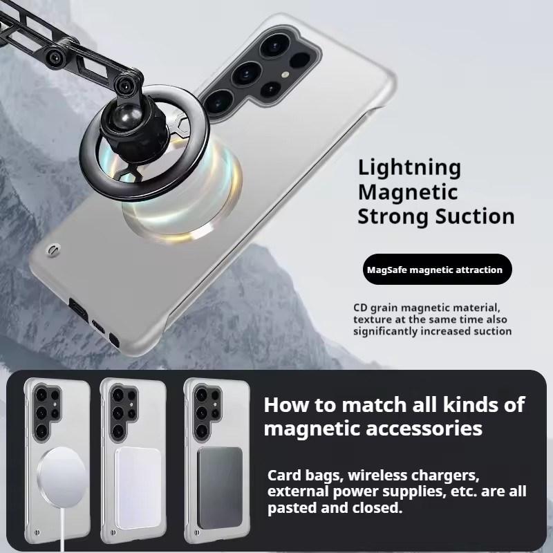 Ультратонкая металлическая краска для магнитного чехла Magsafe для Samsung Galaxy S25 Ultra S25 S24 S23 S22 Plus Ultra Бескаркасная охлаждающая крышка
