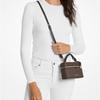 Michael Kors Jana Signature Сумка-тоут на молнии с золотой фурнитурой из покрытого холста Мини Женская Коричневая