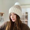 Жаккардовая вязаная шапка Осенне-зимняя шапка-бини Женская шапка, Уличная велосипедная плюшевая подкладка Теплая Оптом