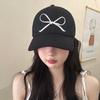 Хлопковая вышитая шляпа с бантом в корейском стиле для женщин, модная бейсболка с бантом для девочек
