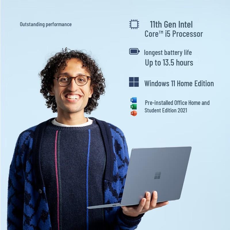 Microsoft Ноутбук Surface Laptop Go 2 с 12,4-дюймовым сенсорным экраном (Китайская версия)