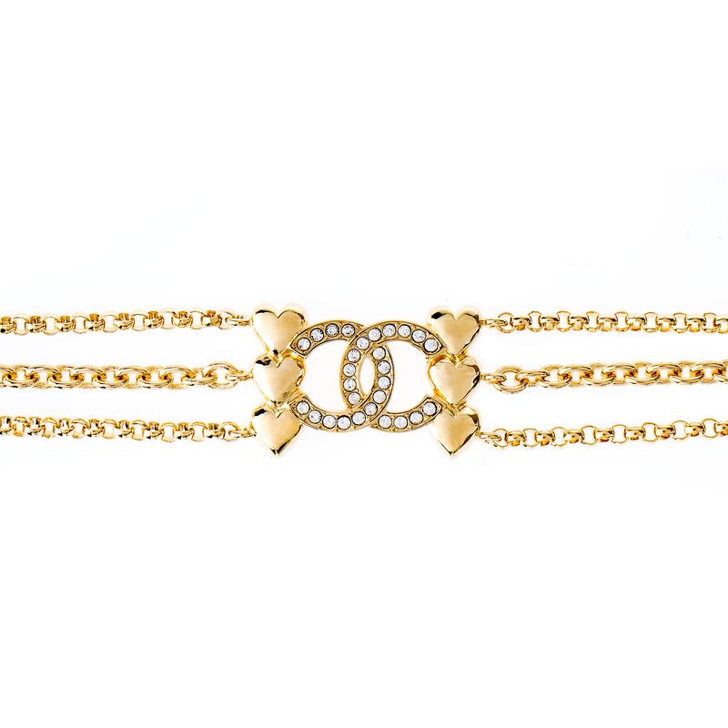 Chanel Модное и элегантное двойное C, сердце, многослойное ожерелье, женское, золотое
