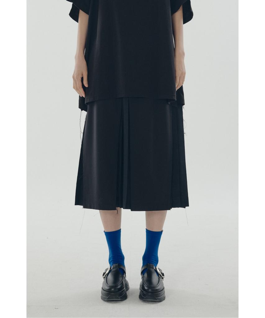 RECODE A-Line Slit Pleats Lining Skirt