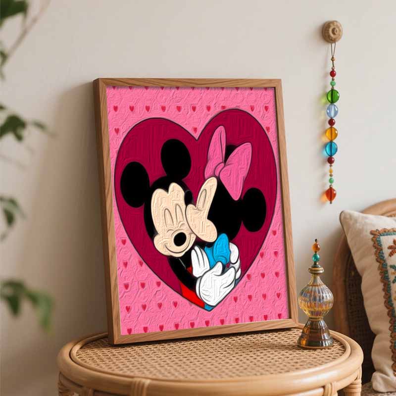 Disney Наборы для рисования маслом своими руками Микки Минни Любовь Ручная роспись Домашний декор Поделки Идеи подарков Для пар Романтическое настенное искусство Декор 130 Букв