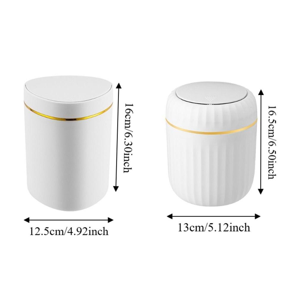 Round/Triangle Mini Desktop Trash Can Press Type Plastic Waste Bin Desk Storage Box Home Supplies