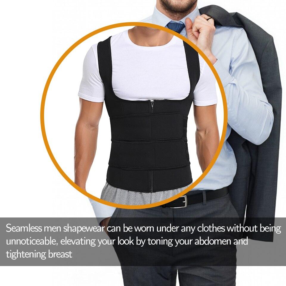 Men Waist Trainer Sweat Vest Corset Sauna Suit Slimming Body Shaper Workout Tank Tops Tummy Control Shapewear Compression Shirt