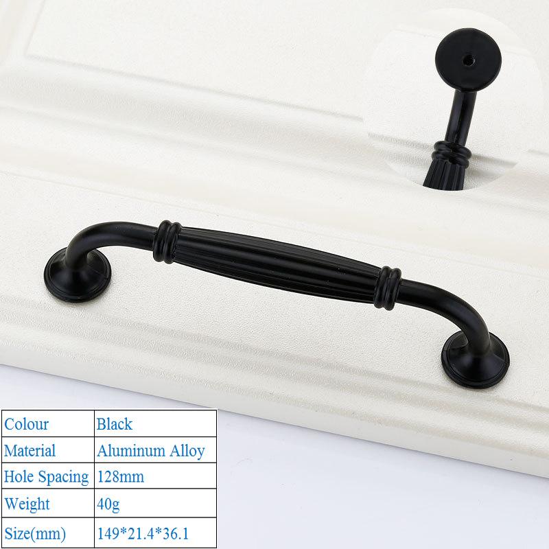 Solid Modern Simple Furniture Hardware Accessories Drawer Cabinet Door Handle American Black Cabinet Wardrobe Single Hole Knobs