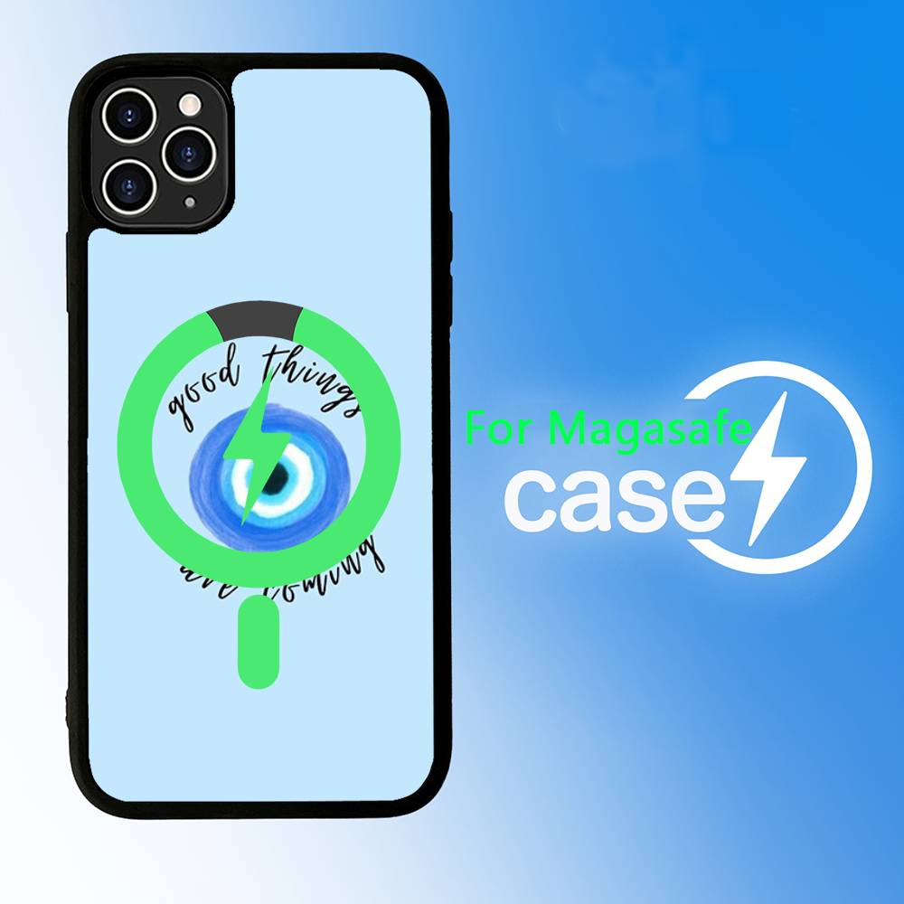 Чехол для телефона «Синий Глаз Удачи» и «Сглаз» для iPhone 16 15 14 13 12 11 17 Pro Max Plus Магнитная Беспроводная Защитная Крышка