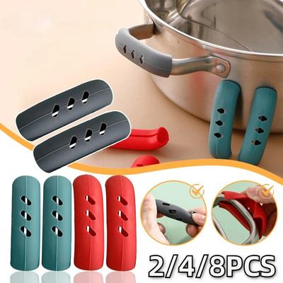2/4/8 шт. силиконовые ручки для кастрюль, противоожоговые термостойкие зажимы для ушей, нескользящая ручка для кастрюли, кухонные аксессуары