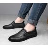 Mens Leather Loafers Non Slip Walking Flats Breathable Outdoor Slip On Casual Shoes for Male Work Office Driving Sneakers