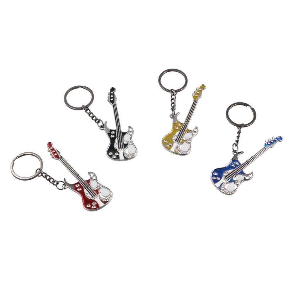 Guitar Shape Guitar Keychain Y2k Spot Drill Guitar Keychain Charm Y2k Guitar Keyring Bag Decor
