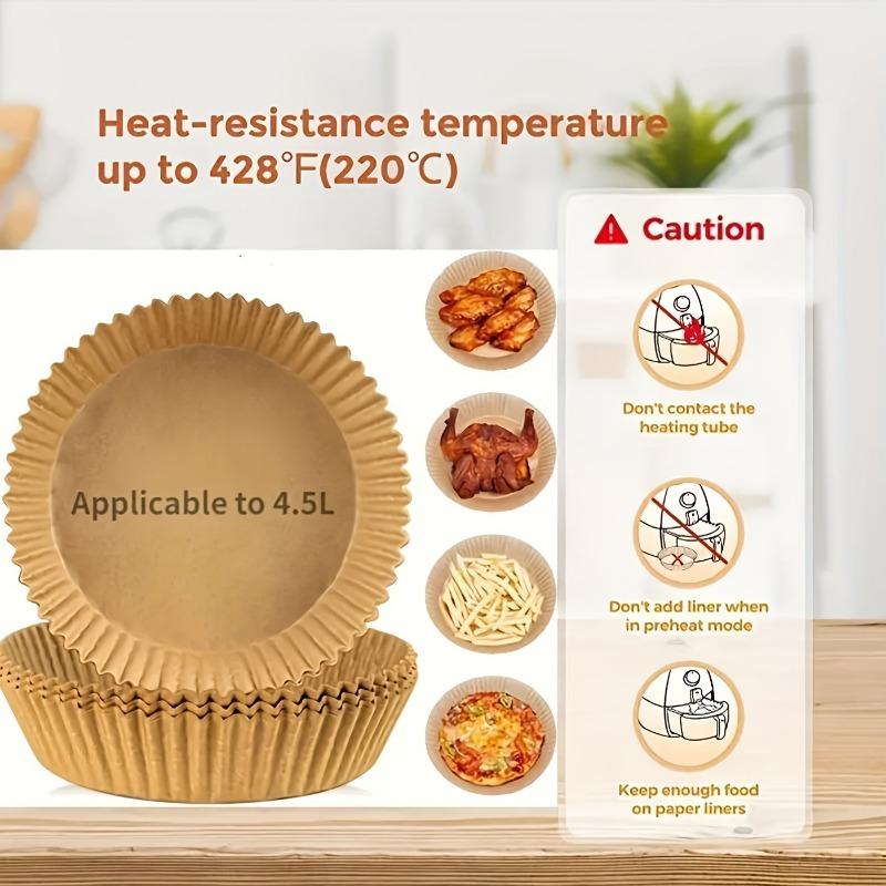 100 шт круглые бумажные вкладыши для фритюрницы, 7,9 дюйма, одноразовые большие для корзин емкостью от 5 до 8 квартов, неотбеленная антипригарная маслостойкая пергаментная бумага