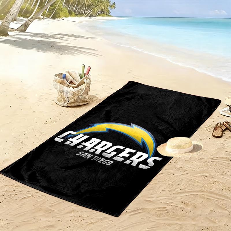 Los Angeles Chargers Print Beach Towel, Large Soft Quick Dry Towel for Beach Camping Swimming