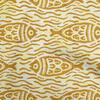 oneOone Cotton Flex Dark Mustard Fabric Asian Block Fish Craft Projects Decor Fabric Printed By The Yard 40 Inch