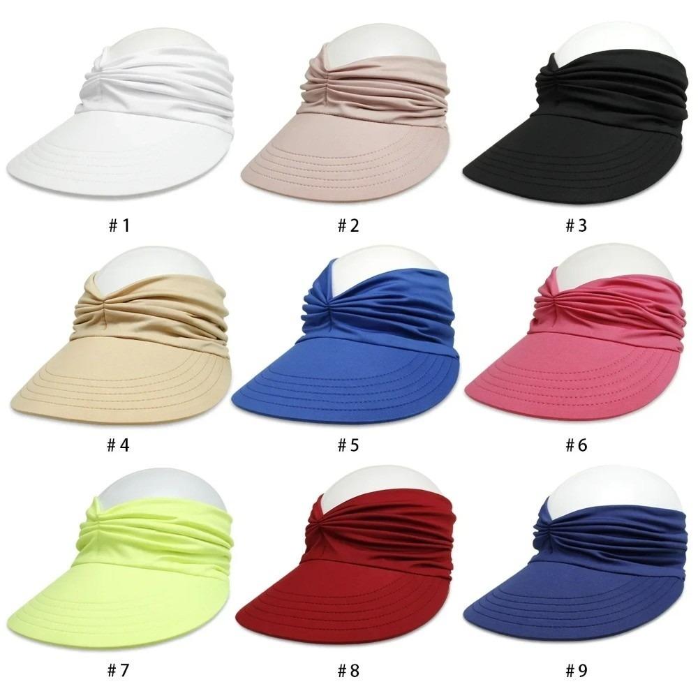 Flexible Sun-Protection Cap Wide Brim Sunscreen Hat Solid Color Outdoor Sports Hat Outdoor Sport