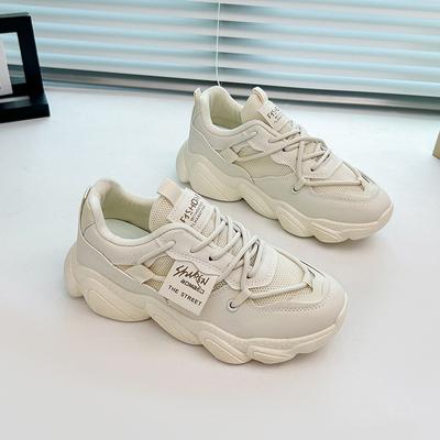 Женские повседневные массивные кроссовки на платформе без шнуровки, легкие кроссовки для бега для папы, кроссовки из дышащей сетки для прогулок, кроссовки для папы на шнуровке, теннисная спортивная обувь для женщин