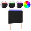 LED Headboard Black 90 x 5 x 118 128 cm Fabric