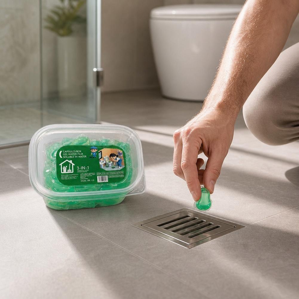 50x Odor Removal Sewer Cleaner Scented Gel Air Freshener For Sinks Drains Gel Water Film Soluble In Water For Kitchen Bathroom