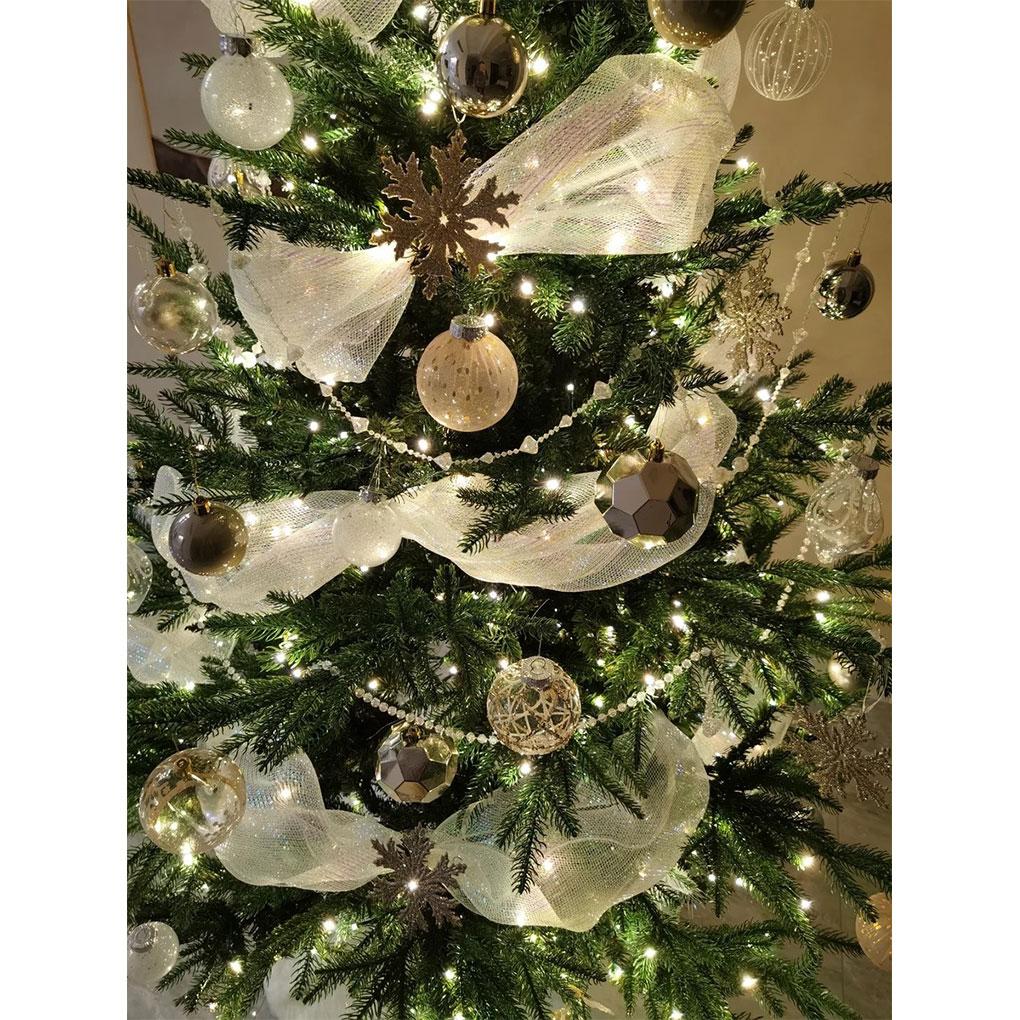 Лента для рождественской елки Белая сетчатая лента для венков Белая лента для рождественской елки Рождественский декор