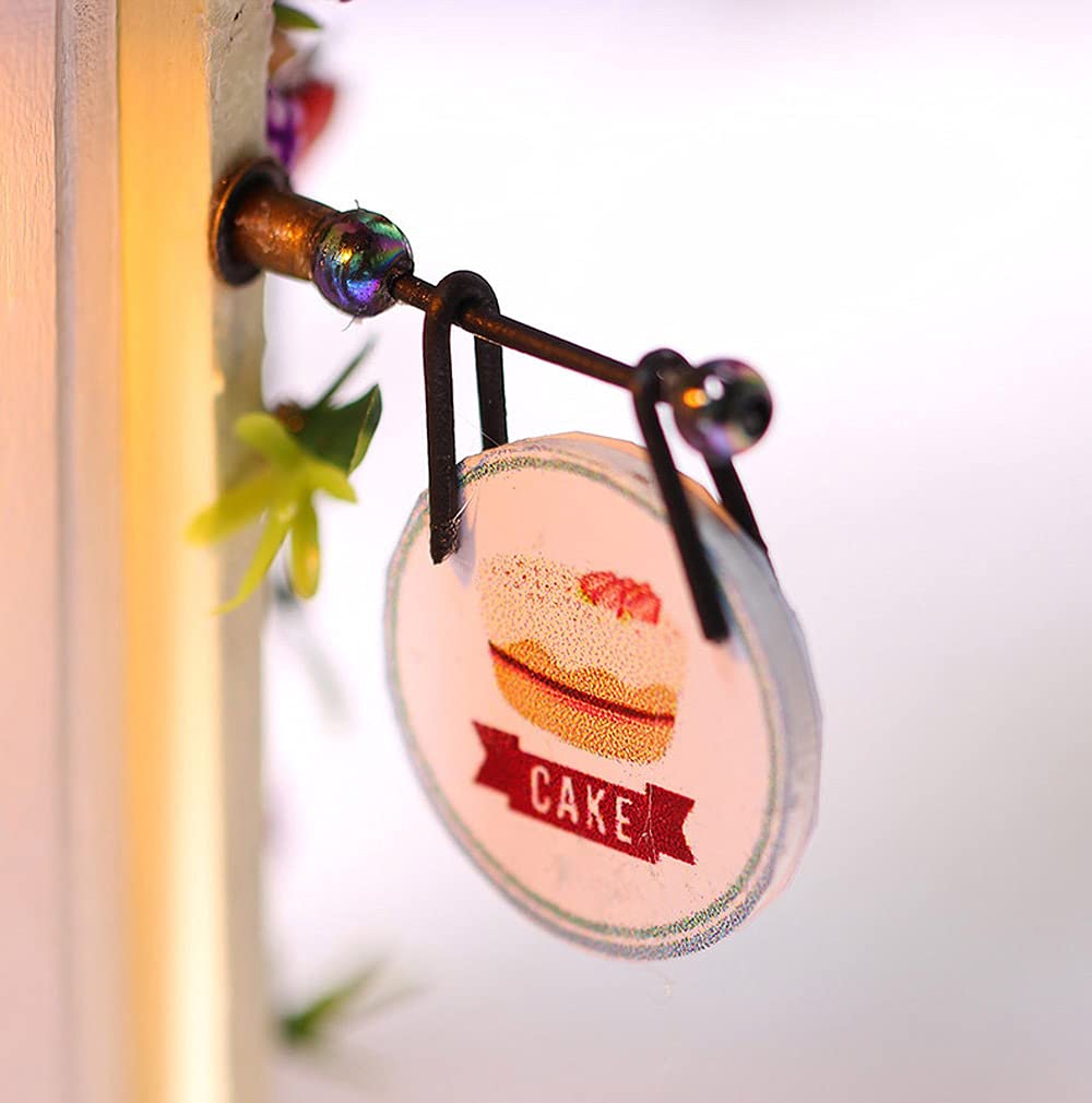 Moin moin кукольный домик миниатюрный набор ручной работы кафе кондитерская с разноцветными пирожными желтый кофейный магазин светодиодный светильник акриловый чехол 2105DH254 1/24 +