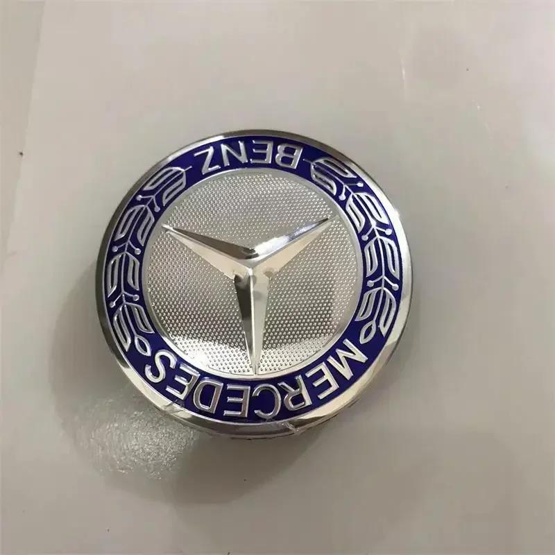 BVZ1 Car Sticker 4PCS/Set 75mm Universal Mercedes-Benz 75mm Black and Silver AMG Hubcap Center Cap Upgrade Wheel Hub Cover
