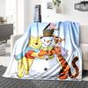 Winter Fun Pooh Blanket Soft Throw Blanket For Home Bedroom Bed Sofa Travel Office Solid Christmas Blanket