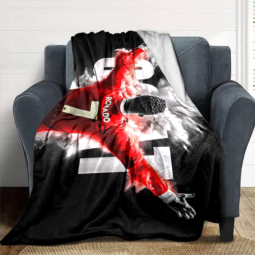 Dynamic Soccer Legend Blanket Soft Warm Cozy Suitable for Livingroom Seaside Bed All-Season Use Digital Print