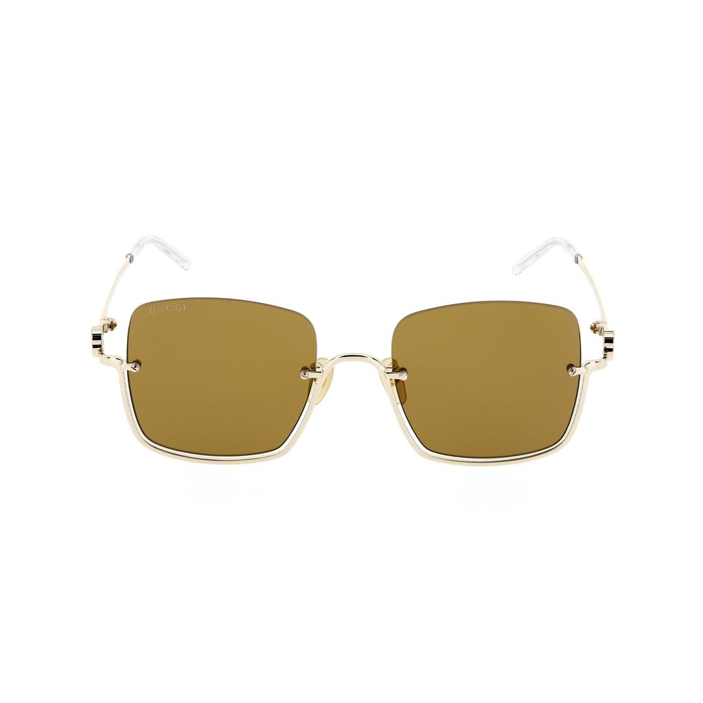 GUCCI Eyewear Square Frame Sunglasses Women's Gold