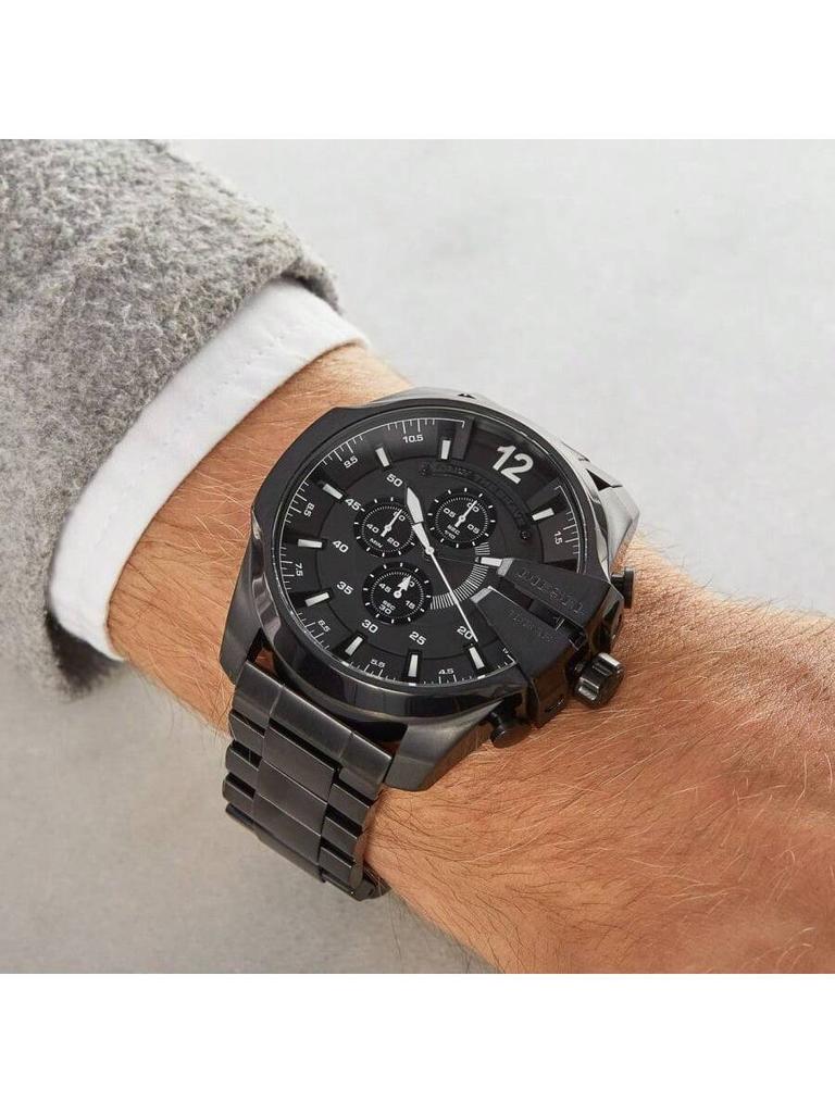 Diesel Мужские кварцевые часы-хронограф, циферблат 51 мм, браслет из нержавеющей стали, подходят для официальных мероприятий DZ4283