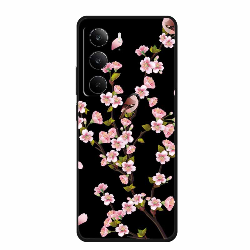 Для Realme Narzo 80 Lite 5G Чехол Narzo80 Lite Чехол Мультяшный Кот ТПУ Черный Силикон Мягкий Чехол для Телефона Для Realme Narzo 80Lite Funda