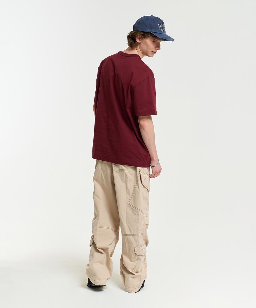 AECA Everyday Aeca Clover Pocket Tee-Burgundy