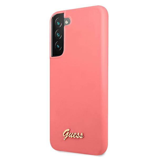 Etui do Samsung Galaxy S22 Plus Guess Silicone Metal Logo Fuksja