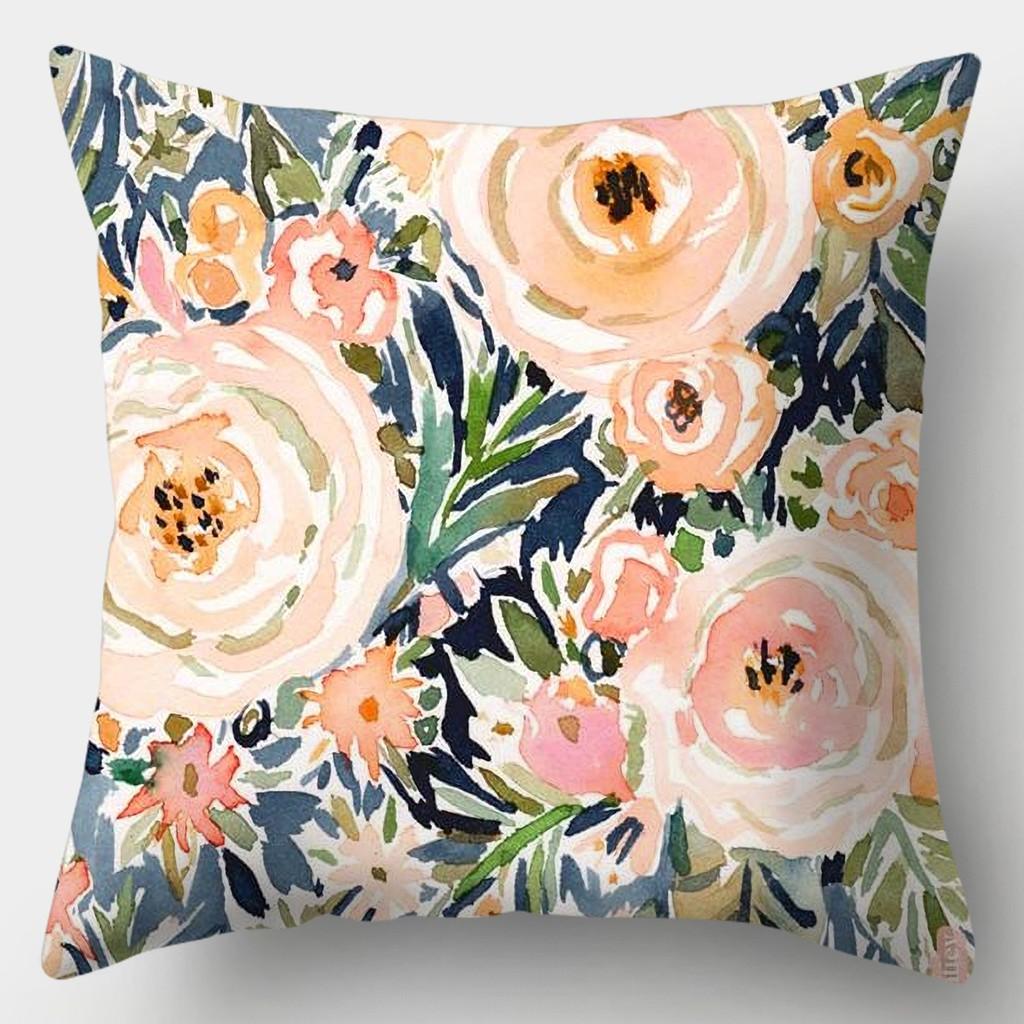 Наволочка Fresh Style 45 см X 45 см, квадратная наволочка для дивана, чехол для подушки с красивыми цветами