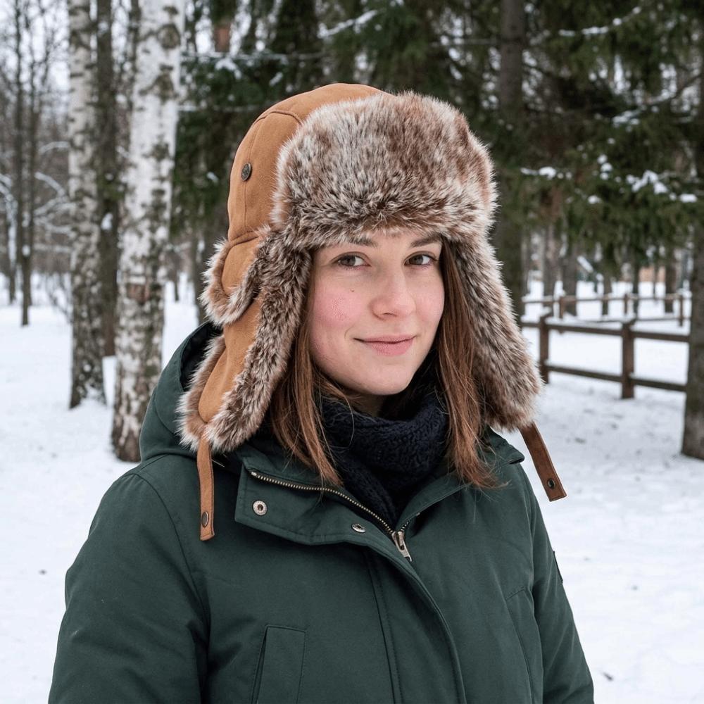 Imitation Fur Men Lei Feng Hat Thick Windproof Ski Hat Vintage Ear Protection Hat Men
