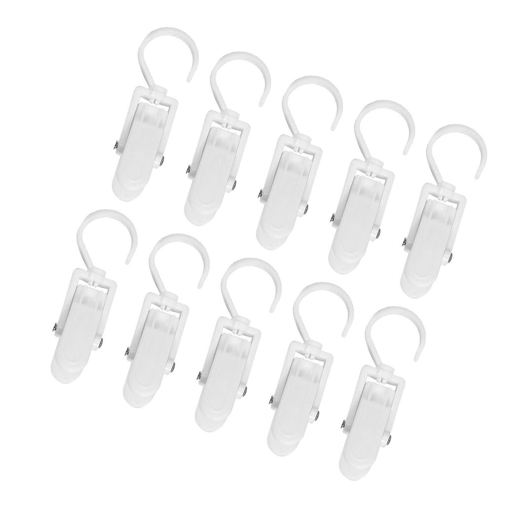 10pcs Clothes Hook Clips Multi Purpose Strong Load Bearing Rotatable Plastic Hat Hanging Clips for Socks Curtains