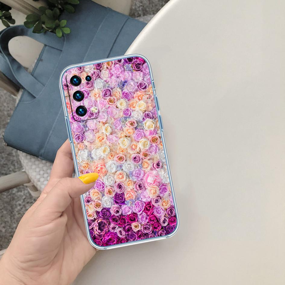 CJ17 Beautiful Roses Flower Soft Shell Transparent Phone Case for Motorola Moto G7 G8 G9 G84 G85 G73 G24 G15 Z2 Play Power Plus