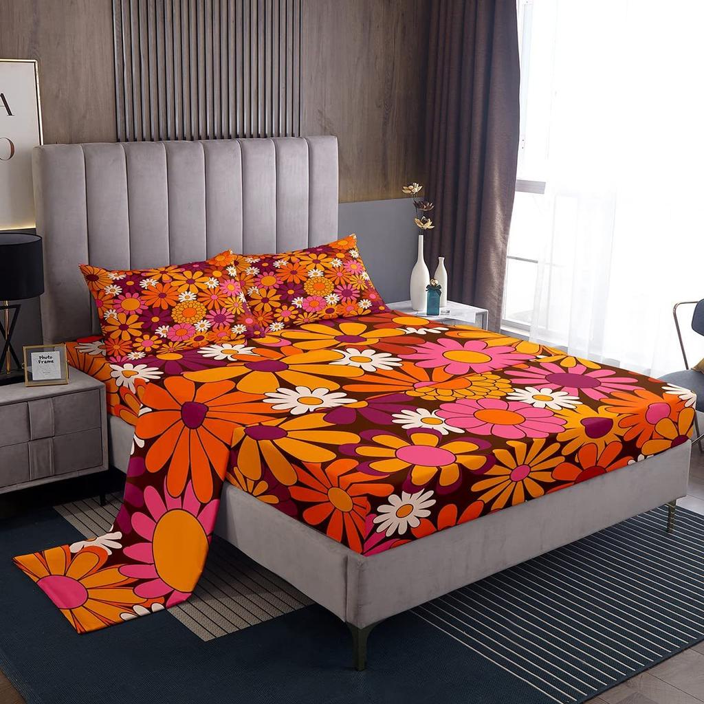 Bohemian Mushroom Pattern Bed Hat Four-Piece Bedding Set Bedroom Dormitory Bedding Decoration
