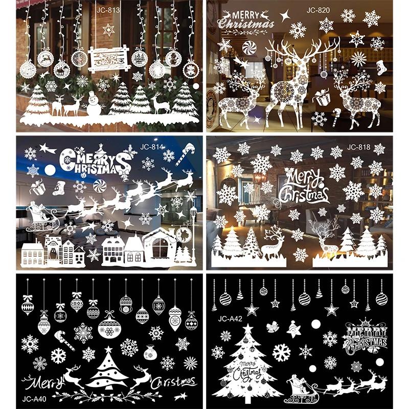 Christmas Window Sticker Merry Christmas Decorations For Home 2025 Cristmas Ornament Xmas Navidad New Year 2025 Natal Gifts