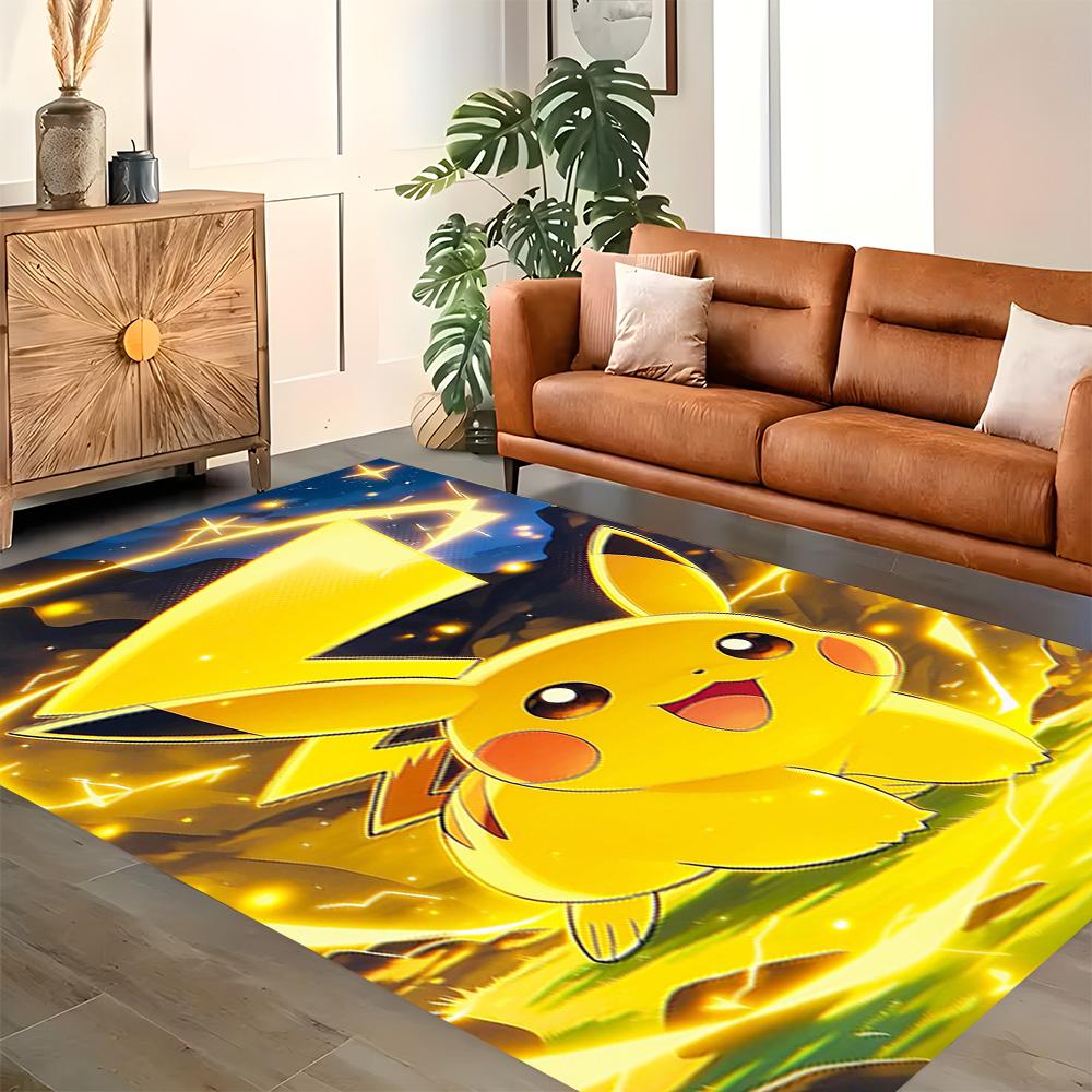 Pikachu Energy Burst rug for living rooms, bedrooms, home décor, and as gifts.