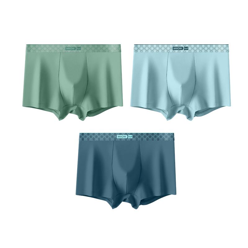 MiiOW 3 шт. хлопковое мужское нижнее белье шорты-боксеры 7A антибактериальное мужское нижнее белье мужские боксеры L-4XL
