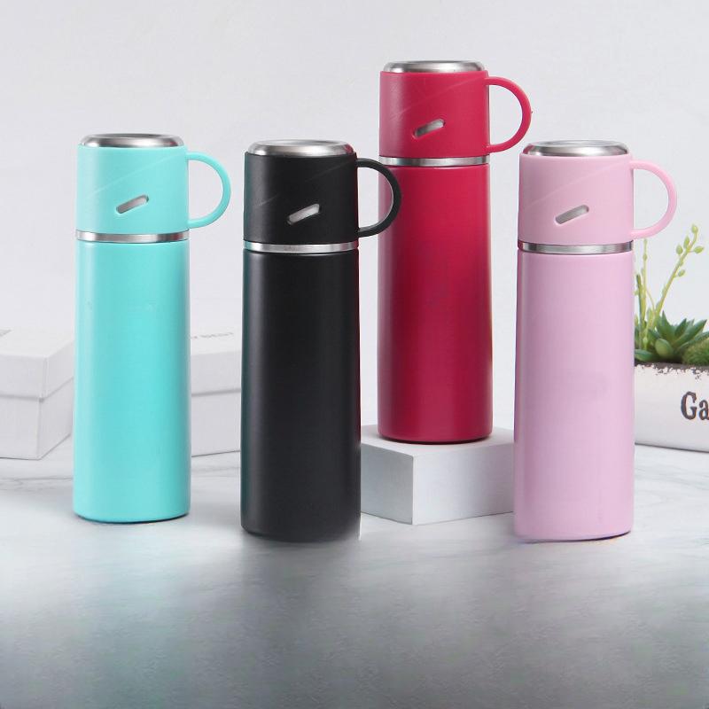 Вакуумная колба из нержавеющей стали 304 с портативной чашкой для воды двойного назначения для мужчин и женщин. Портативные подарочные чашки для бизнеса.