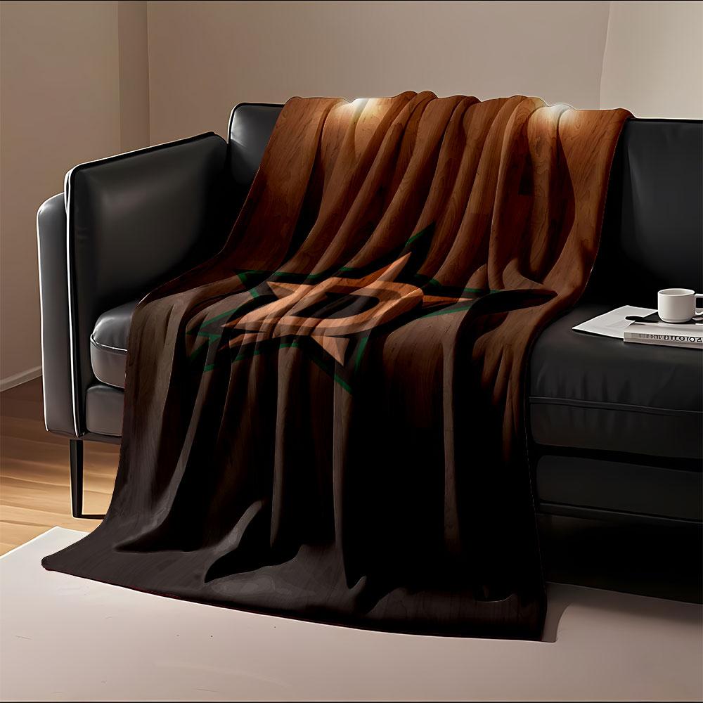 Green Star on Wood Texture Background print blanket soft and cozy perfect for the living room bed sofa or a nap,gift