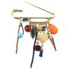 [P8415] - Multicolored Gold 'Acapulco' Designer Brooch - 95x75 Mm