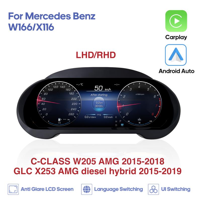 For Mercedes Benz W166/X116 ML GL GLE GLS 2012-2019 Digital Cluster LCD Dashboard Carplay Cockpit Virtual Instrument