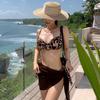 1011 new European and American sexy leopard print bikini swimsuit three-piece split big chest vacation swimsuit pure desire