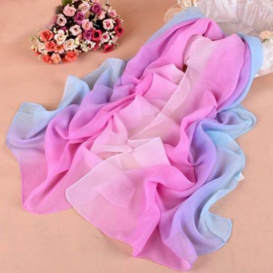 Silk Scarf Light Weight Practical Portable Women Chiffon Scarves for Daily Wear