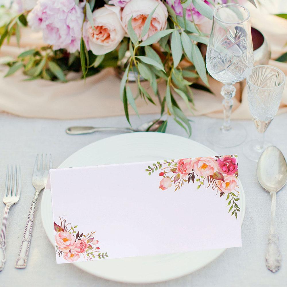 50 wedding printed seat cards, wedding name cards, 3D printed rose cards, wedding tables